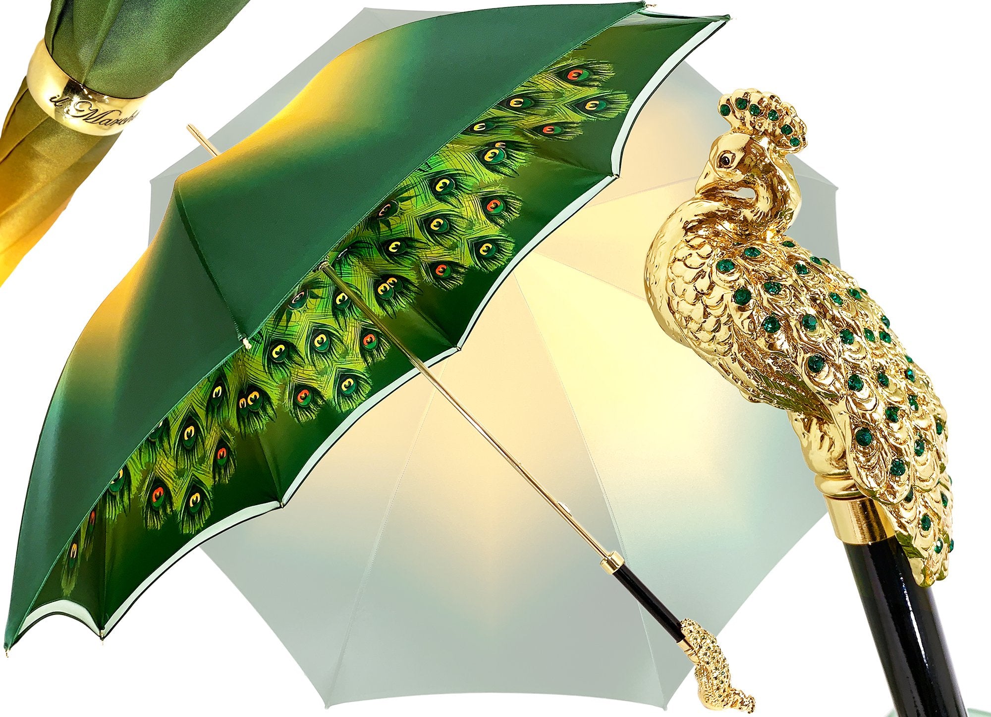 il Marchesato Green Peacock Umbrella - il-marchesato