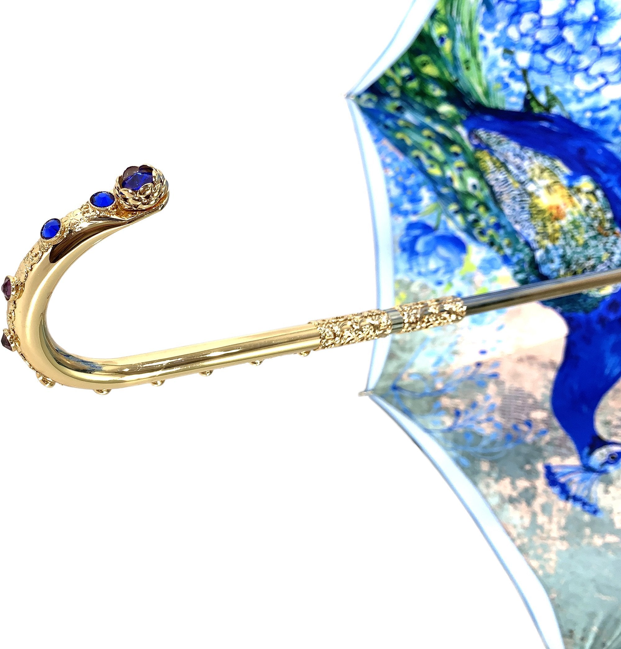 il Marchesato Luxury Peacock Umbrella - il-marchesato