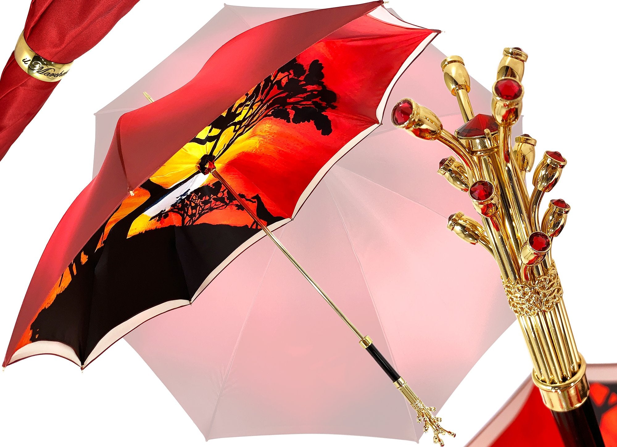 Handmade Double Cloth Umbrella Exclusive Savannah Design - il-marchesato