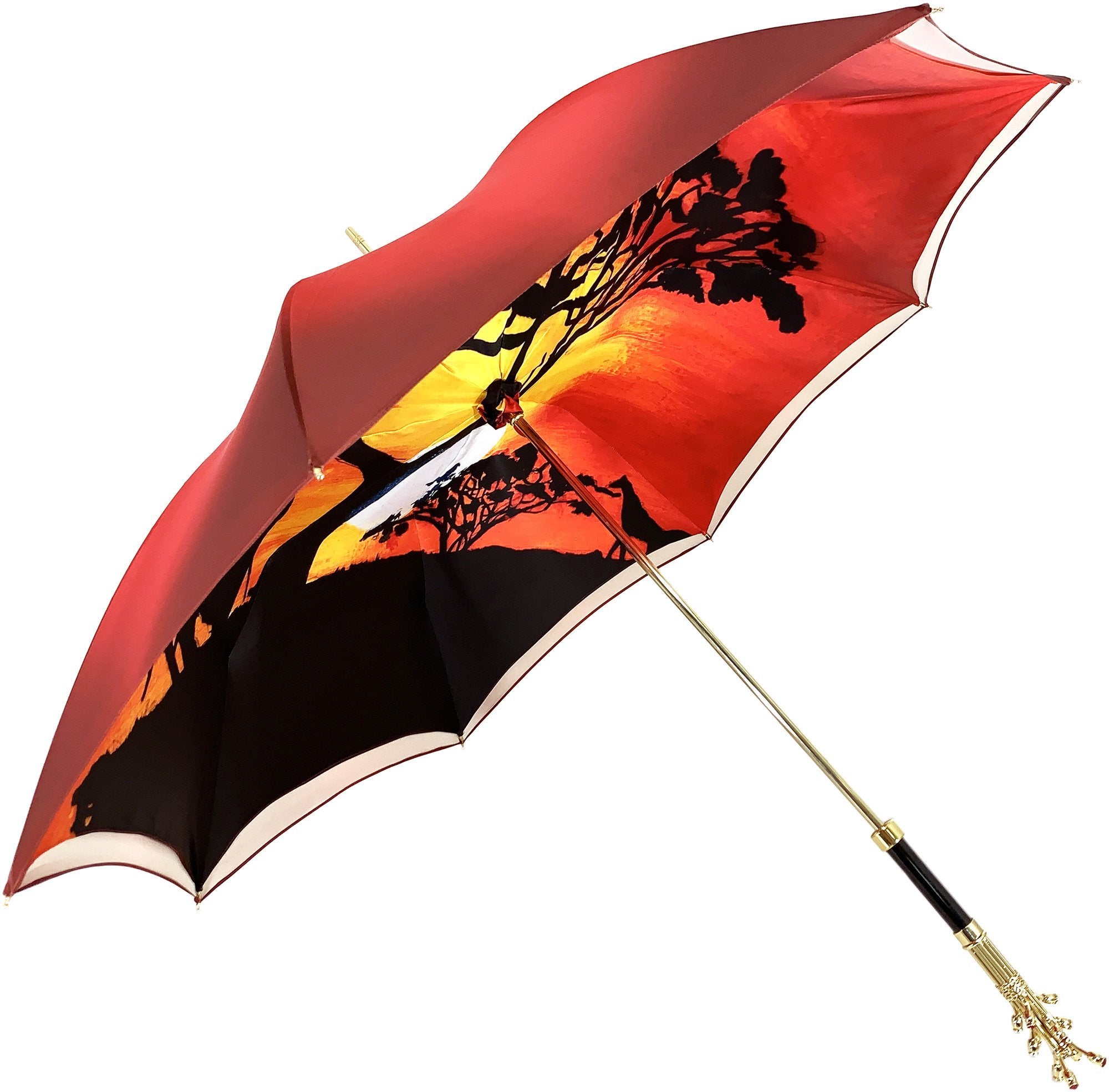 Handmade Double Cloth Umbrella Exclusive Savannah Design - il-marchesato
