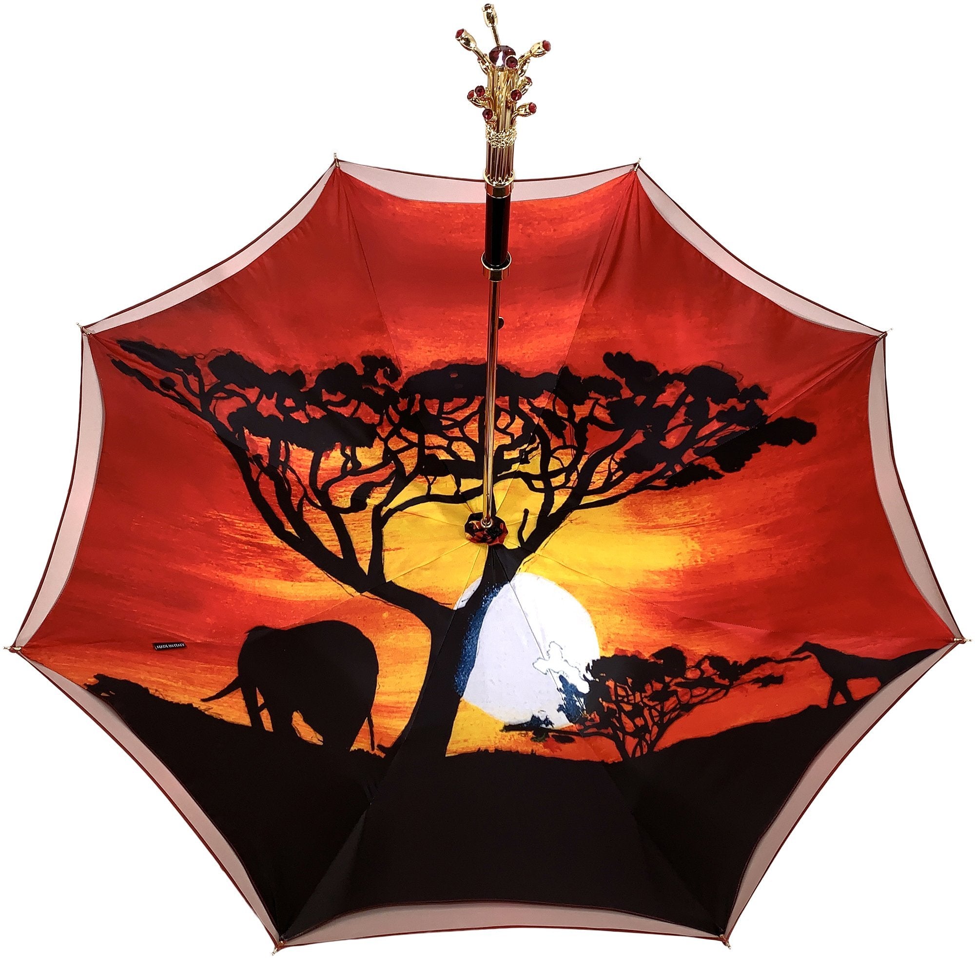 Handmade Double Cloth Umbrella Exclusive Savannah Design - il-marchesato