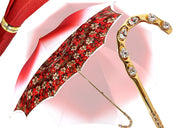 il Marchesato Red Flowered Umbrella - il-marchesato