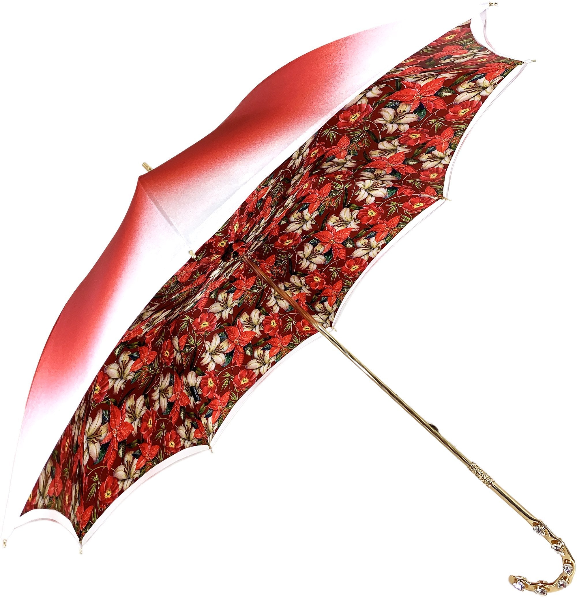 il Marchesato Red Flowered Umbrella - il-marchesato