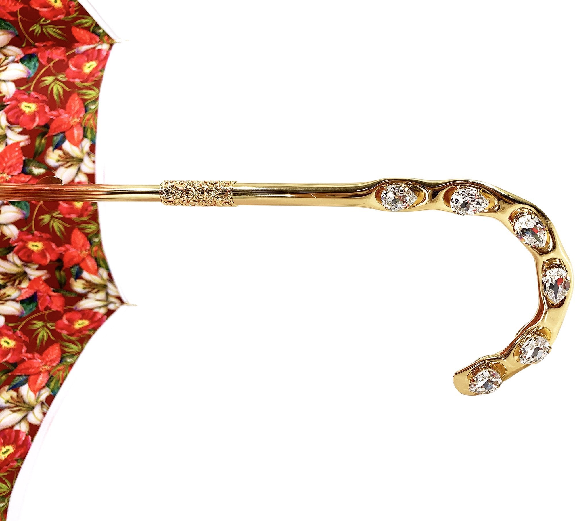 il Marchesato Red Flowered Umbrella - il-marchesato