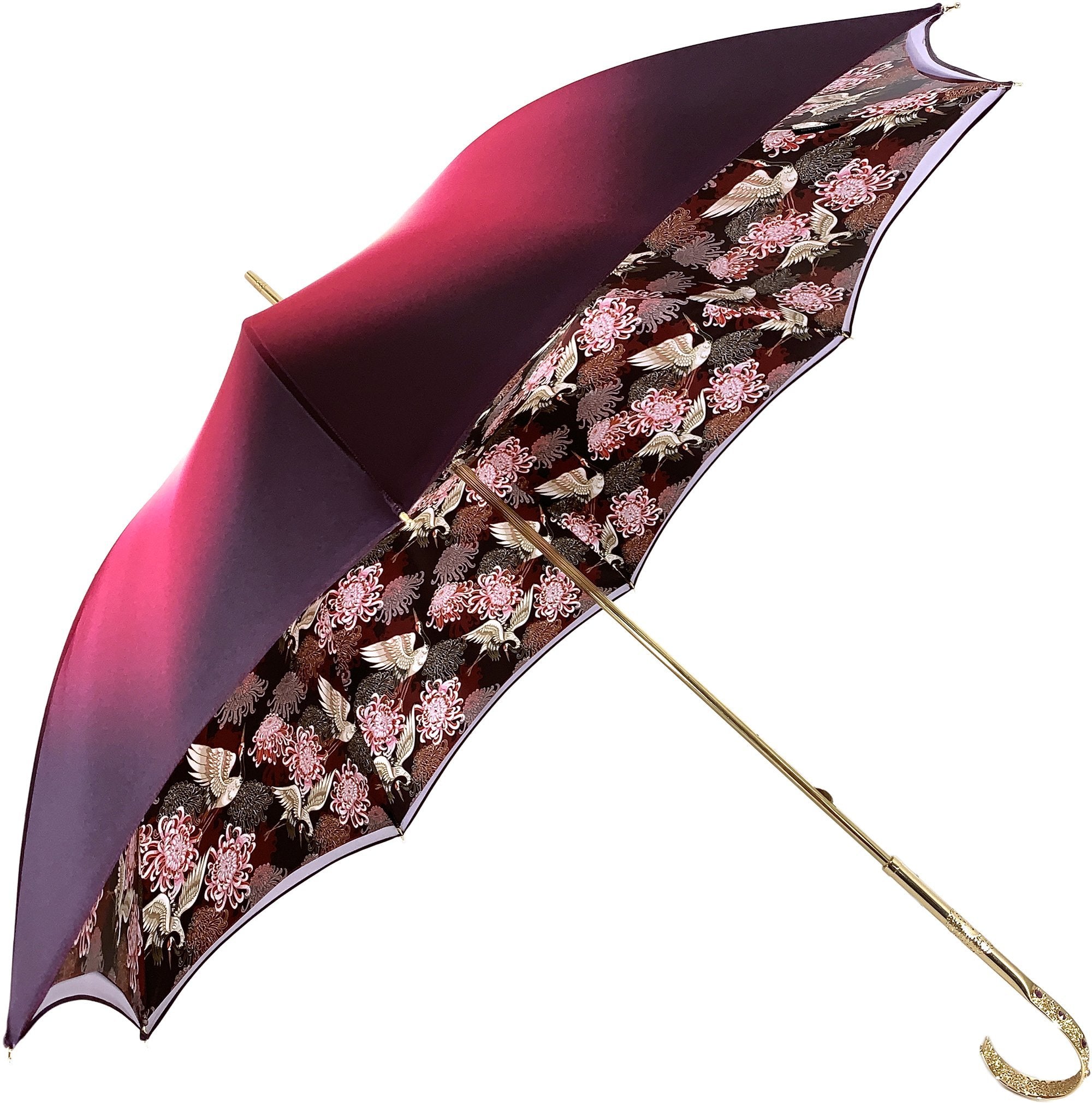 Beautiful Double Cloth Umbrella-  Exclusive Herons Design - il-marchesato