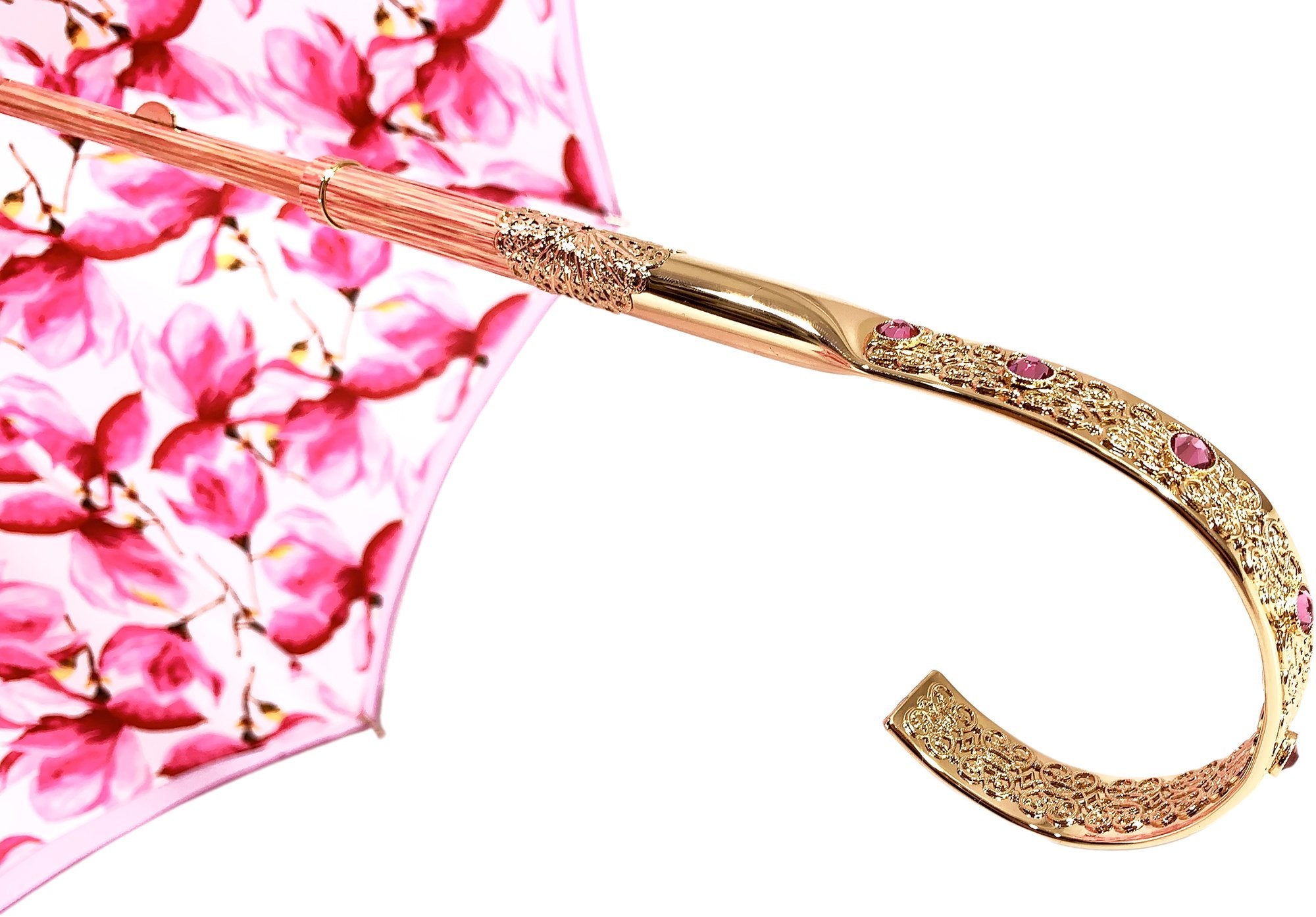 Lovely Shade Fuchsia/Pink Umbrella - Exclusive Flower Design - il-marchesato