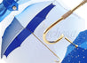 Blue Women's Umbrella - Swarovski Cristals - Double Cloth - il-marchesato