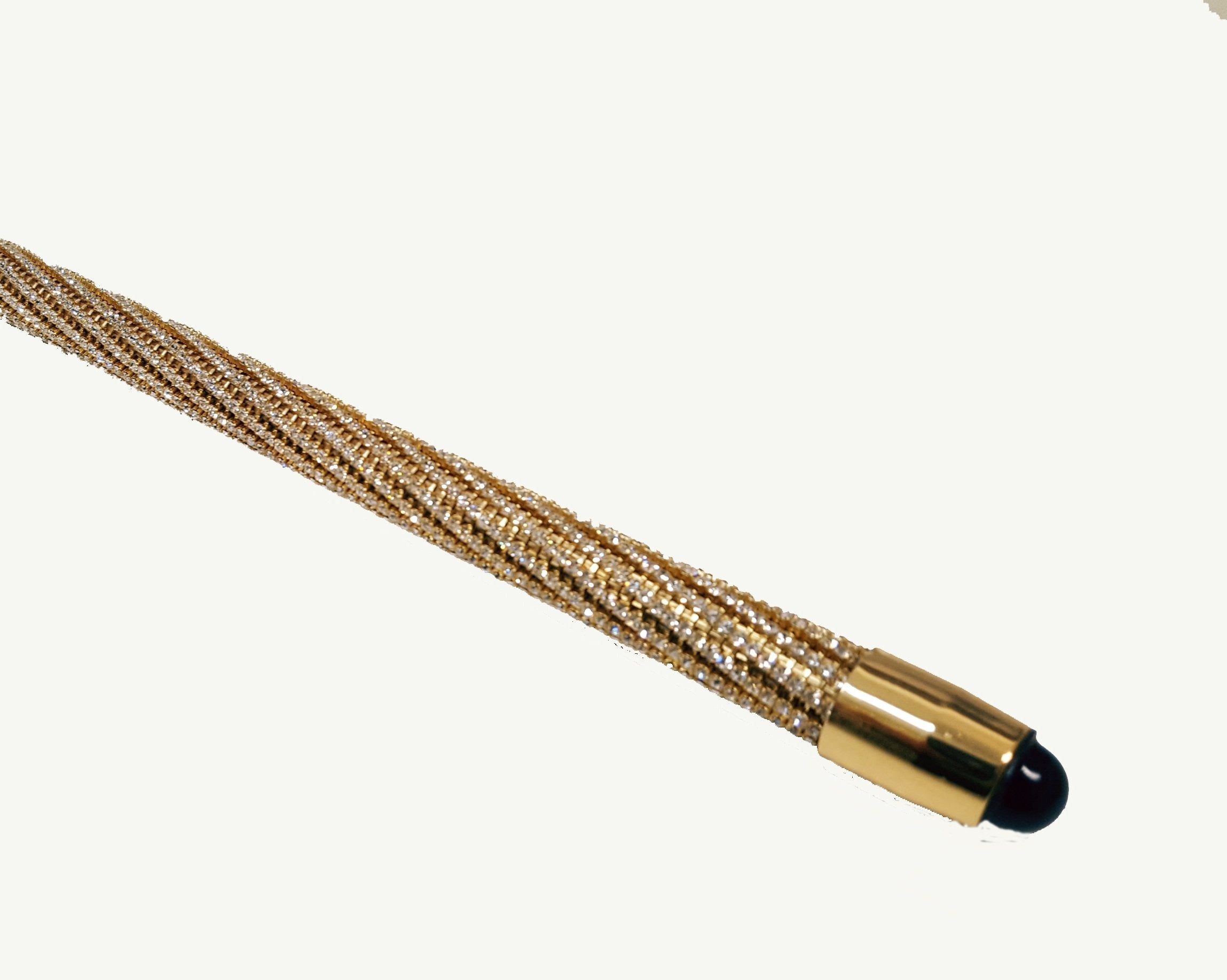Brass Walking Cane Encrusted with Swarovski Elements - il-marchesato