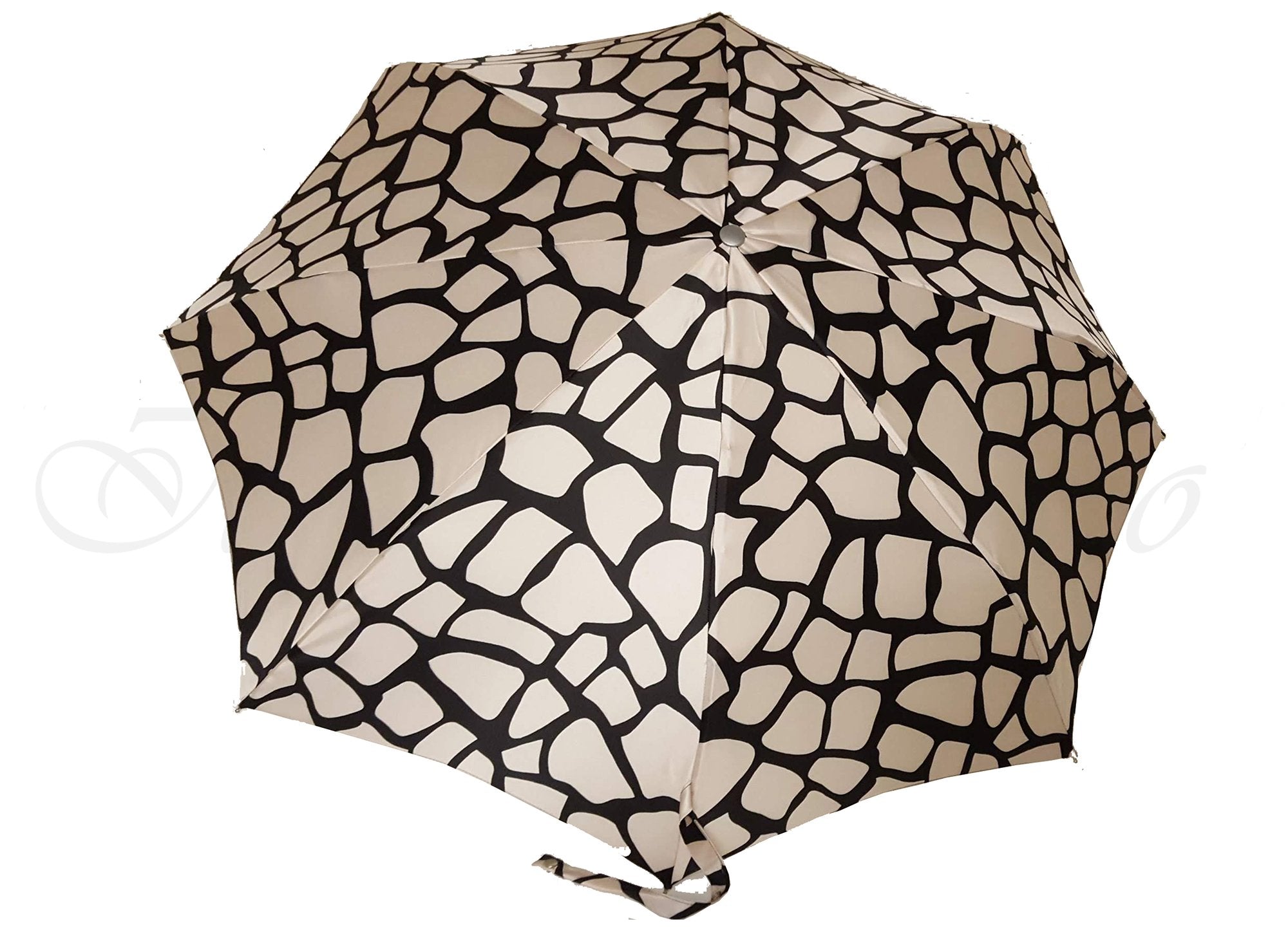 Lightweight Black & Cream Folding Umbrella - il-marchesato