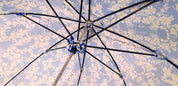 Flowered Marguerite Parasol - Blue Leather Handle - il-marchesato