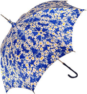 Flowered Marguerite Parasol - Blue Leather Handle - il-marchesato