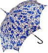 Flowered Marguerite Parasol - Blue Leather Handle - il-marchesato