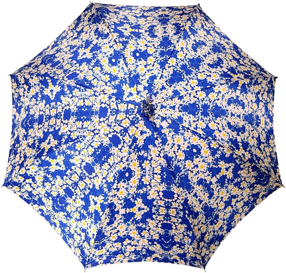 Flowered Marguerite Parasol - Blue Leather Handle - il-marchesato