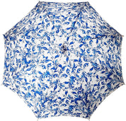 Elegant Parasol With Blue Design On White Background - il-marchesato