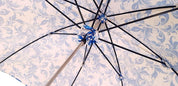 Elegant Parasol With Blue Design On White Background - il-marchesato
