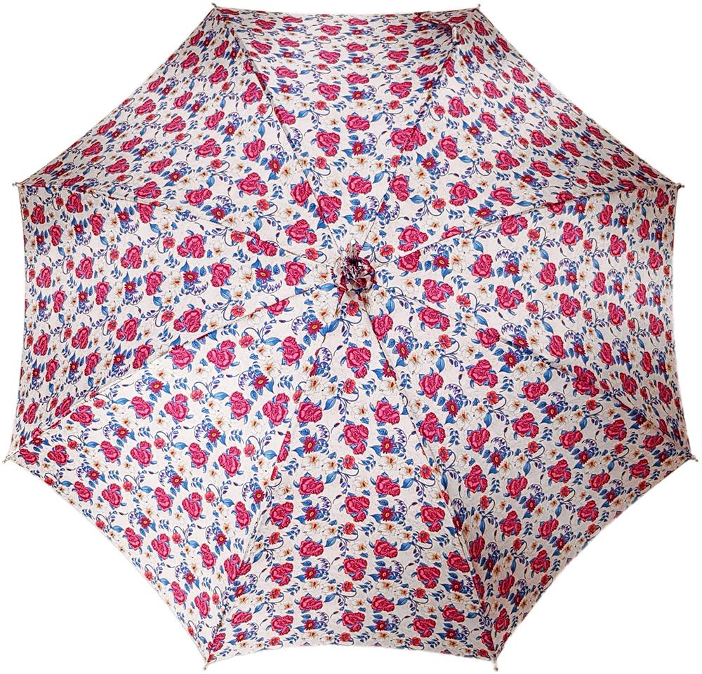 Pink Roses Parasol - Pink Leather Handle - il-marchesato