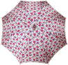 Pink Roses Parasol - Pink Leather Handle - il-marchesato