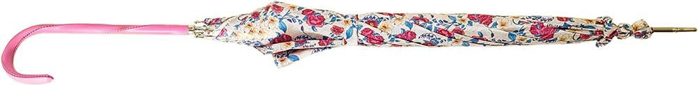 Pink Roses Parasol - Pink Leather Handle - il-marchesato