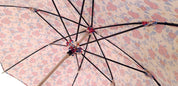 Pink Roses Parasol - Pink Leather Handle - il-marchesato