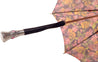 Parasol Multi-Color Floral Umbrella for Women  - Black Leather Handle - il-marchesato