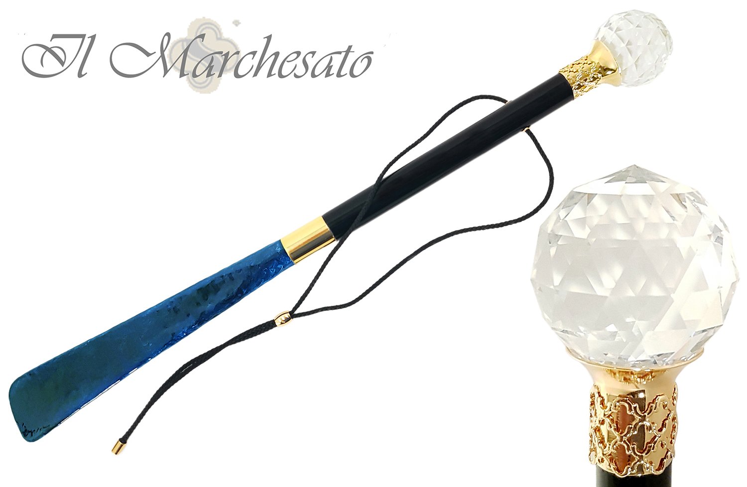A Very Impressive Shoehorn With Large Swarovski Crystal - il-marchesato