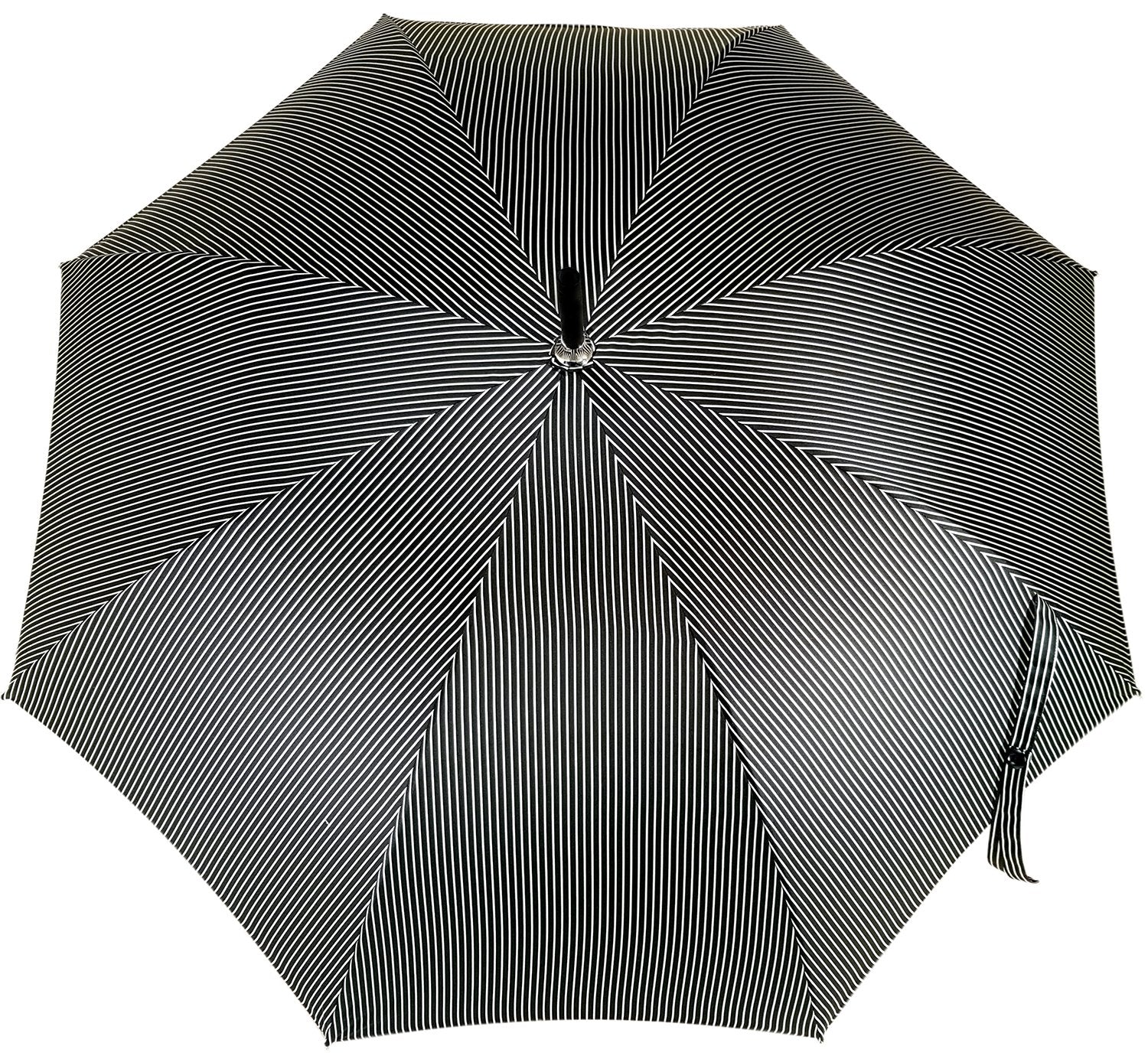 Double Cloth Men's Black Striped Umbrella - il-marchesato
