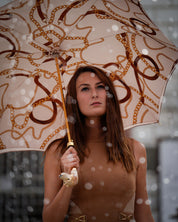 Handmade umbrella with hand-enamelled Dog and Elegant design